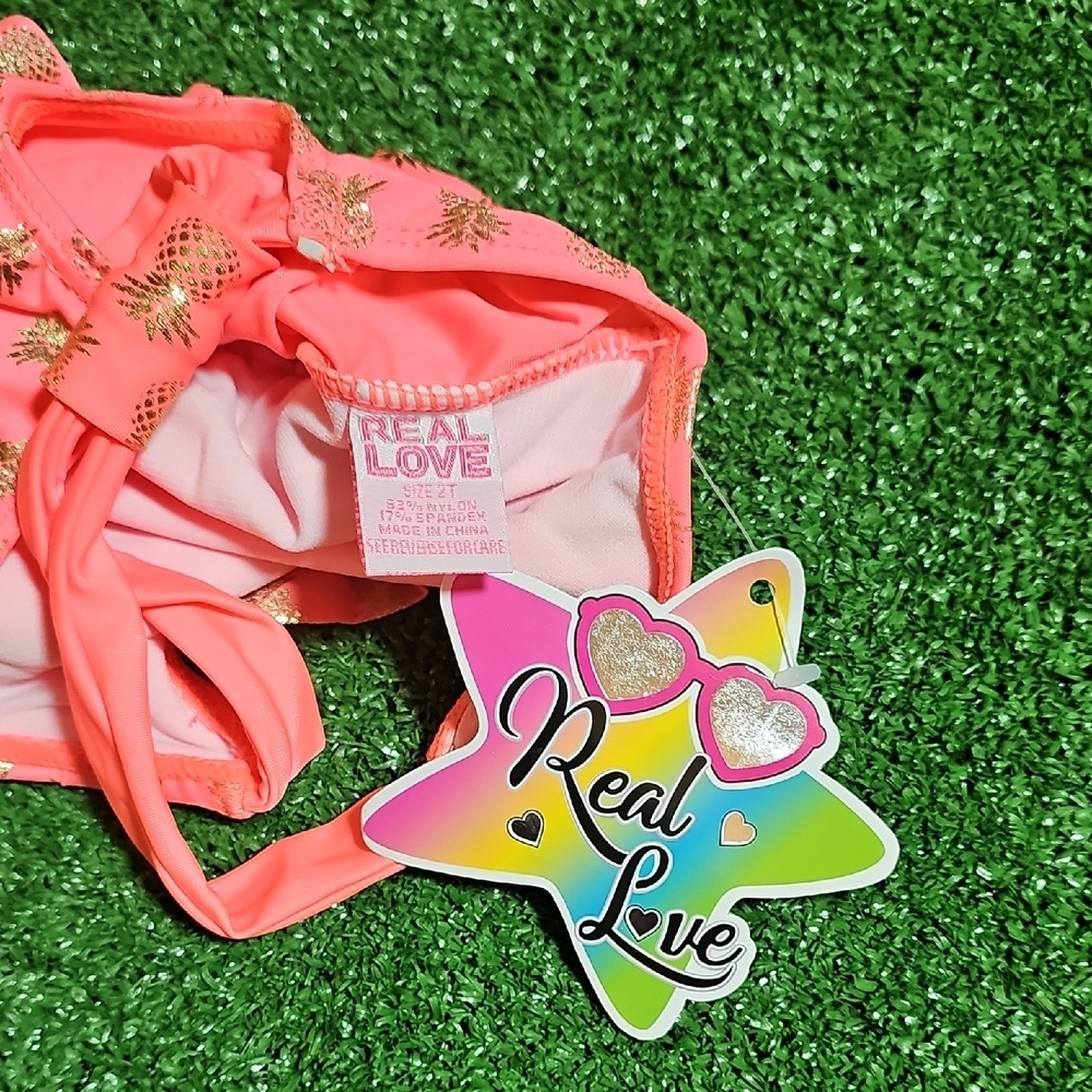 Coral Pineapple Print 2T Swimwear - Picture 2 of 4